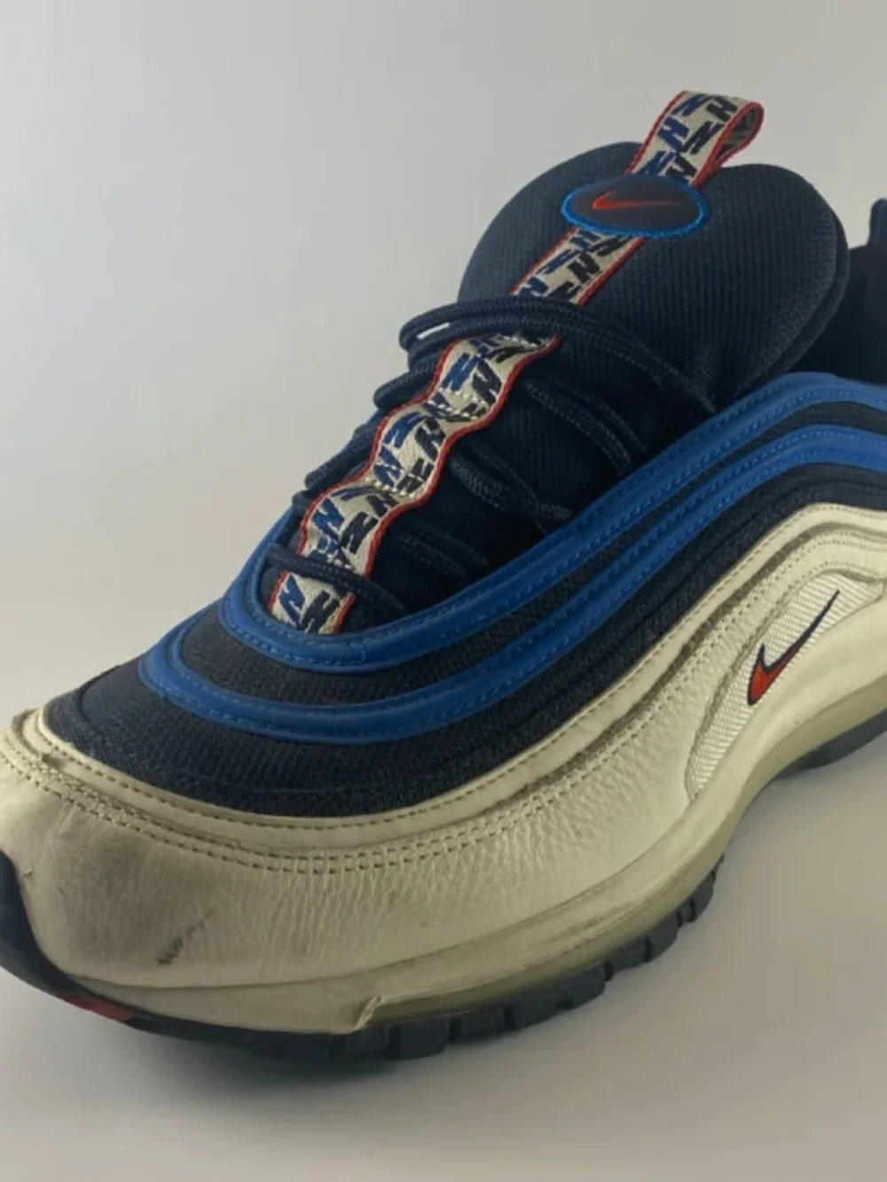 Nike Air Max 97 SE Blue Nebula Pull Tab Obsidian White Men’s Size 12(AQ4126-400)